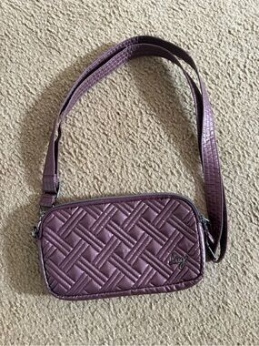 lug Quilted Plum Crossbody Bag